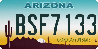 AZ license plate BSF7133