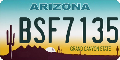 AZ license plate BSF7135
