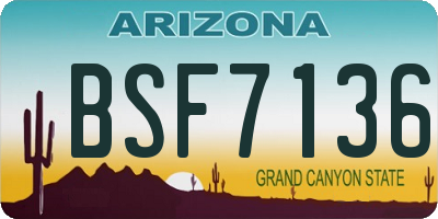 AZ license plate BSF7136