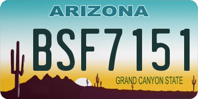 AZ license plate BSF7151