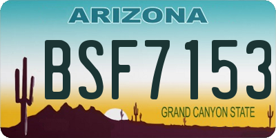 AZ license plate BSF7153