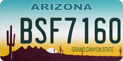 AZ license plate BSF7160