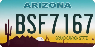 AZ license plate BSF7167