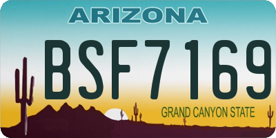 AZ license plate BSF7169