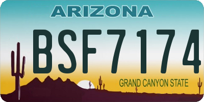 AZ license plate BSF7174