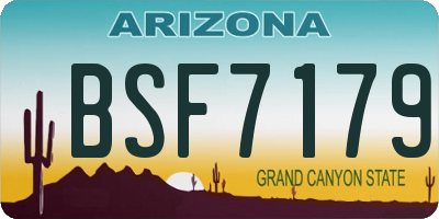 AZ license plate BSF7179