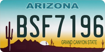 AZ license plate BSF7196