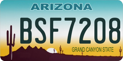AZ license plate BSF7208