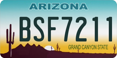 AZ license plate BSF7211