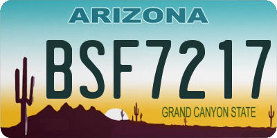 AZ license plate BSF7217