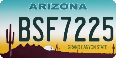 AZ license plate BSF7225