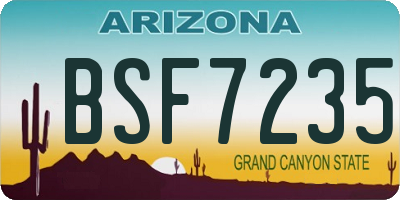 AZ license plate BSF7235
