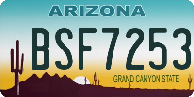 AZ license plate BSF7253
