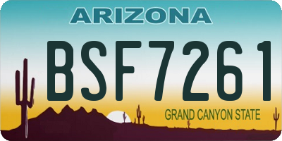 AZ license plate BSF7261