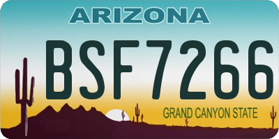 AZ license plate BSF7266