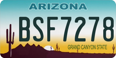 AZ license plate BSF7278