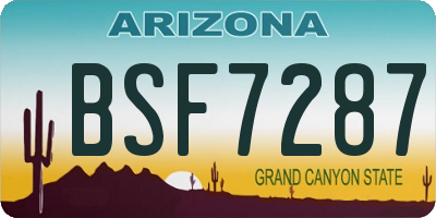 AZ license plate BSF7287
