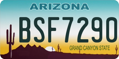 AZ license plate BSF7290