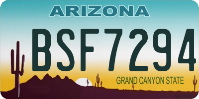 AZ license plate BSF7294