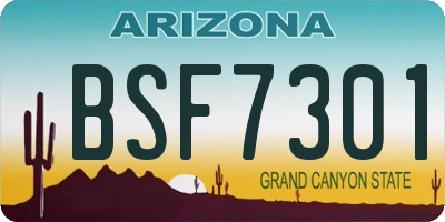AZ license plate BSF7301