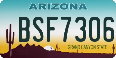 AZ license plate BSF7306