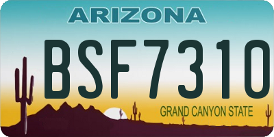 AZ license plate BSF7310