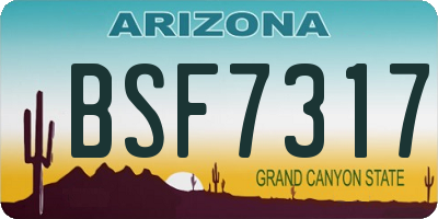 AZ license plate BSF7317