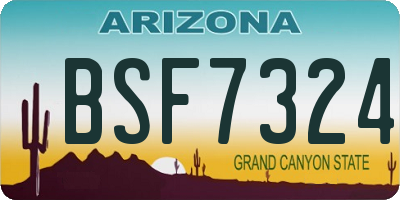 AZ license plate BSF7324