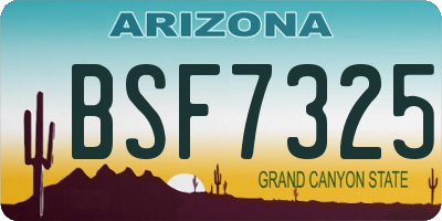 AZ license plate BSF7325