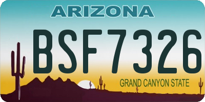 AZ license plate BSF7326