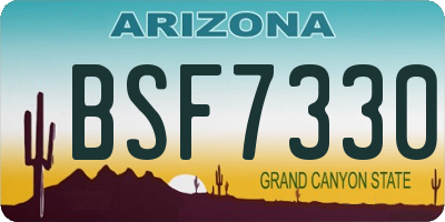 AZ license plate BSF7330