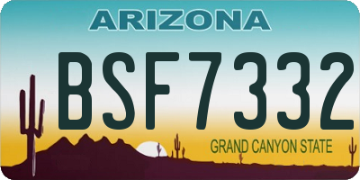 AZ license plate BSF7332