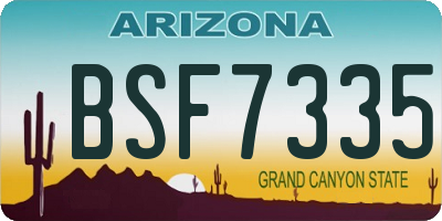 AZ license plate BSF7335
