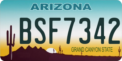 AZ license plate BSF7342