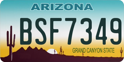 AZ license plate BSF7349