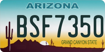 AZ license plate BSF7350