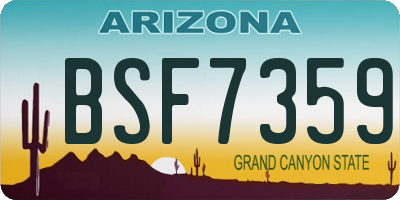 AZ license plate BSF7359