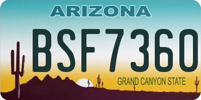 AZ license plate BSF7360