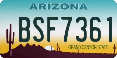 AZ license plate BSF7361
