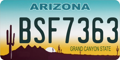 AZ license plate BSF7363