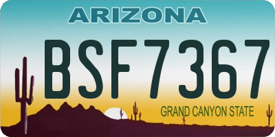 AZ license plate BSF7367