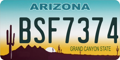 AZ license plate BSF7374