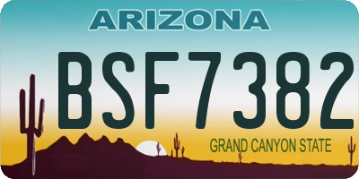 AZ license plate BSF7382