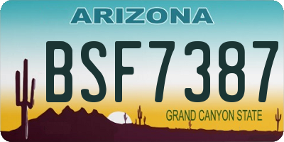 AZ license plate BSF7387