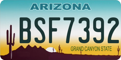 AZ license plate BSF7392