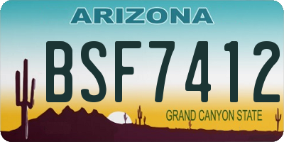 AZ license plate BSF7412