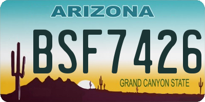AZ license plate BSF7426
