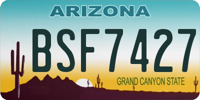 AZ license plate BSF7427