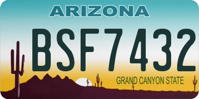 AZ license plate BSF7432
