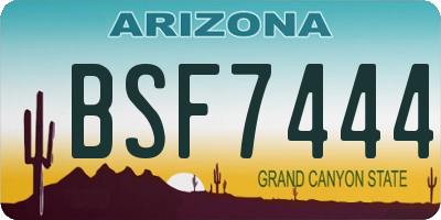 AZ license plate BSF7444